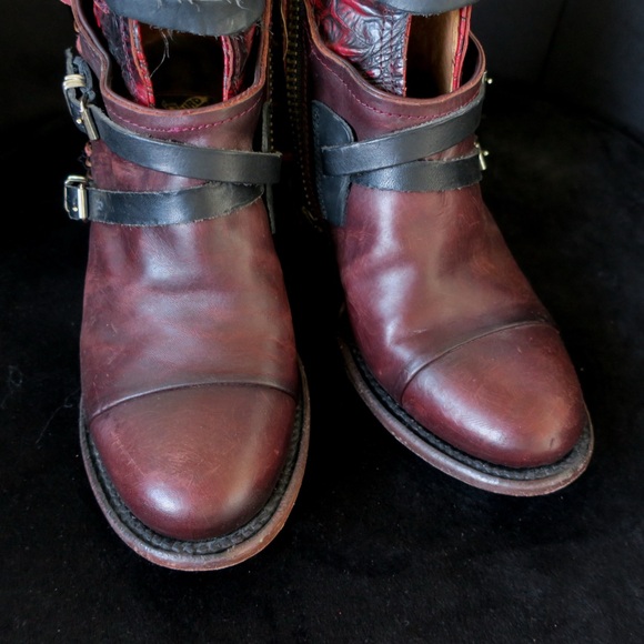 Freebird Crue Wine Leather Ankle Boots Size 9 - Picture 6 of 8
